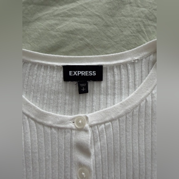 Express Ivory Ribbed Cardigan - Picture 4 of 6